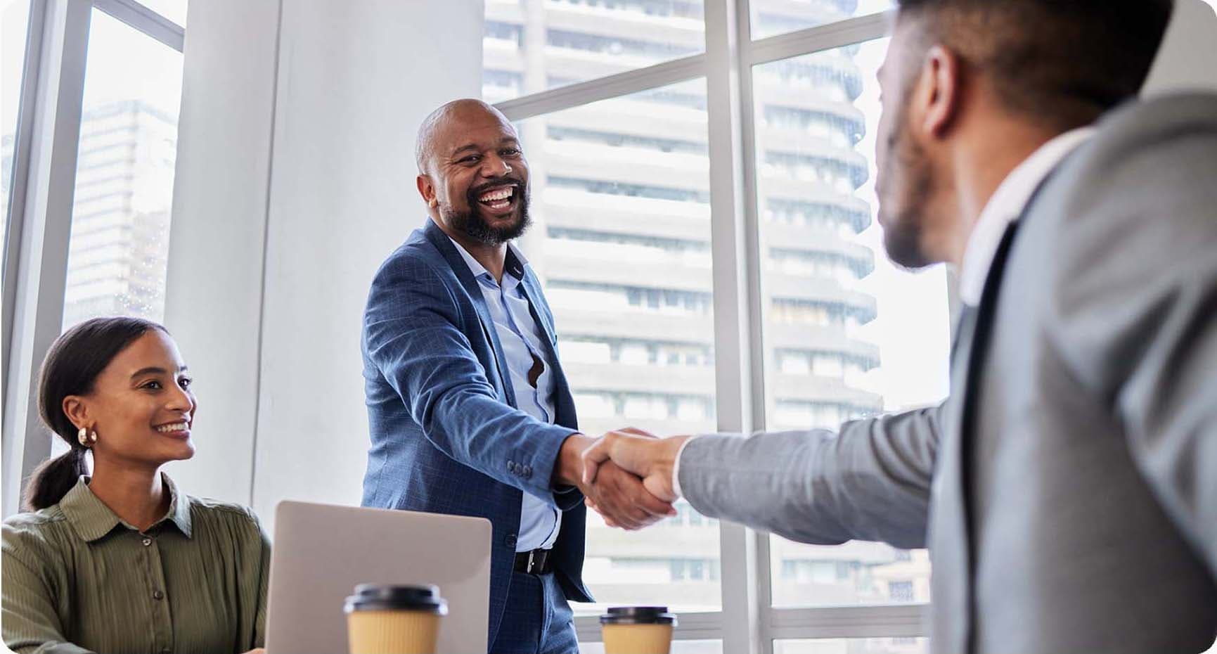 MindPlus office handshake